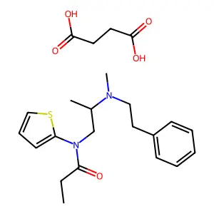 Propionamide, N-(2-(methylphenethylamino)propyl)-N-2-thienyl-, succinate structure