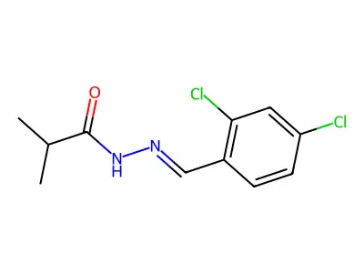 N-[(2,4-dichlorophenyl)methylideneamino]-2-methylpropanamide structure