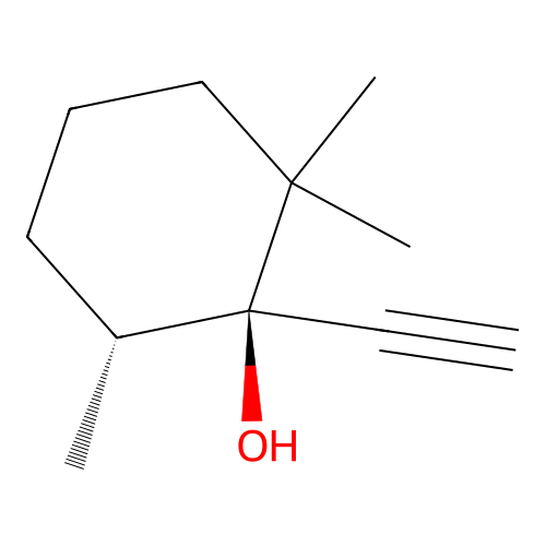 rel-(1R,6S)-1-Ethynyl-2,2,6-trimethylcyclohexanol structure