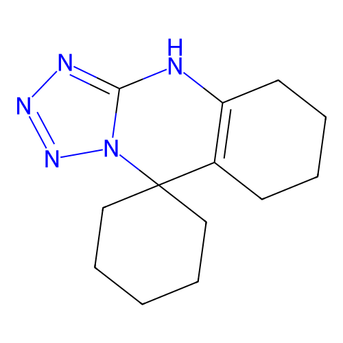 5',6',7',8'-tetrahydro-4'H-spiro[cyclohexane-1,9'-tetrazolo[5,1-b]quinazoline] structure