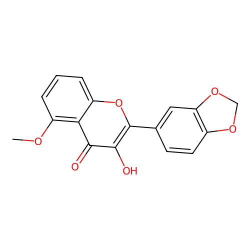 2-(Benzo[1,3]dioxol-5-yl)-3-hydroxy-5-methoxy-chromen-4-one structure