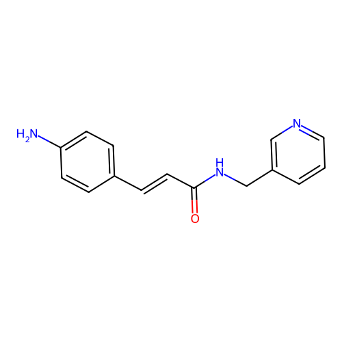 3-(4-aminophenyl)-N-(pyridin-3-ylmethyl)prop-2-enamide structure