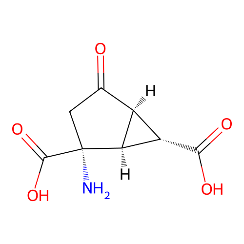 (1S,2R,5R,6R)-2-Amino-4-oxobicyclo[3.1.0]hexane-2,6-dicarboxylic acid structure