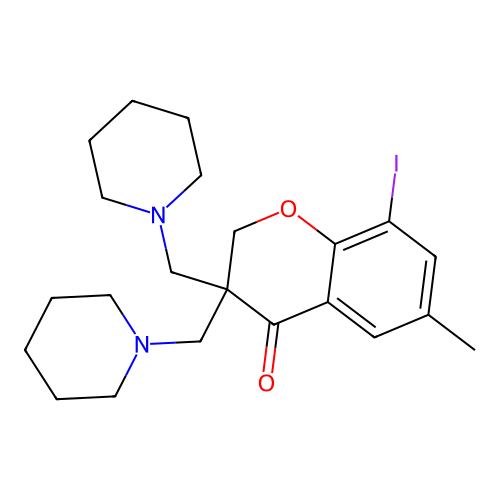 3,3-Bis(piperidylmethyl)-8-iodo-6-methylchroman-4-one structure