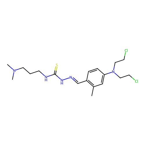 1-[(E)-[4-[bis(2-chloroethyl)amino]-2-methylphenyl]methylide structure