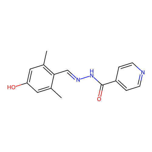 N-[(4-hydroxy-2,6-dimethylphenyl)methylideneamino]pyridine-4-carboxamide structure