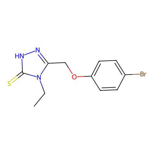 5-[(4-bromophenoxy)methyl]-4-ethyl-4H-1,2,4-triazole-3-thiol structure