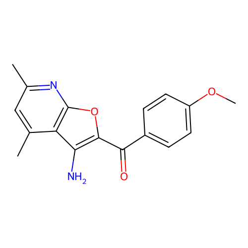 (3-Amino-4,6-dimethylfuro[2,3-b]pyridin-2-yl)(4-methoxyphenyl)methanone structure