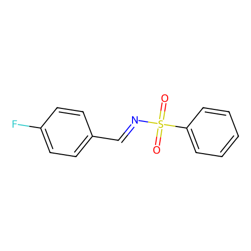 N-[(4-fluorophenyl)methylidene]benzenesulfonamide structure