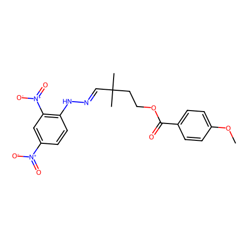 4-({2,4-Bisnitrophenyl}hydrazono)-3,3-dimethylbutyl 4-methoxybenzoate structure