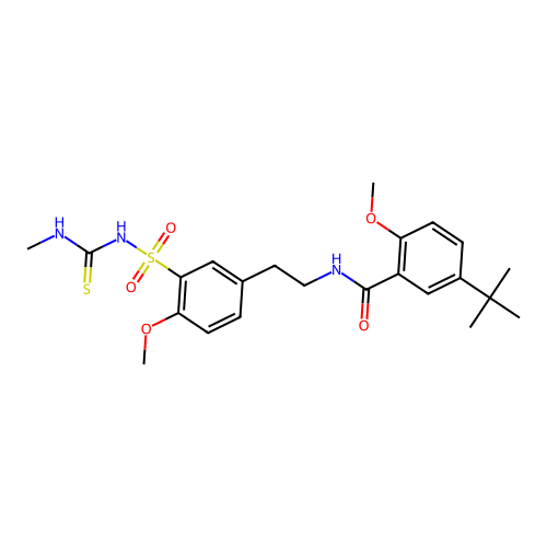 1-((5-(2-(5-tert-Butyl-2-methoxybenzamido)ethyl)-2-methoxyphenyl)sulfonyl)-3-methylthiourea structure