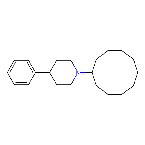 1-Cyclodecyl-4-phenylpiperidine structure