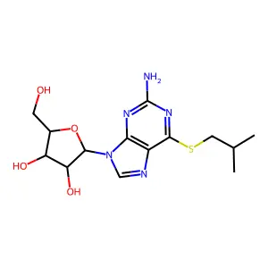 6-[(2-Methylpropyl)sulfanyl]-9-pentofuranosyl-3,9-dihydro-2H-purin-2-imine structure