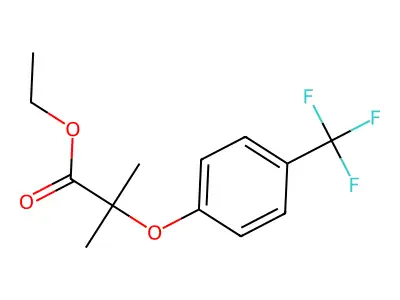 Propanoic acid, 2-methyl-2-(4-(trifluoromethyl)phenoxy)-, ethyl ester structure