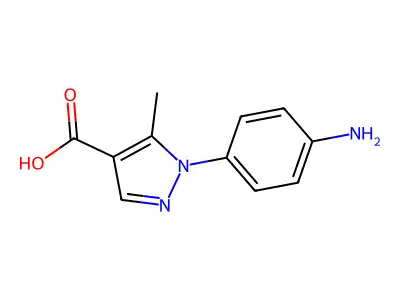 1-(4-Aminophenyl)-5-methylpyrazole-4-carboxylic acid structure