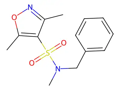 N-benzyl-N,3,5-trimethyl-1,2-oxazole-4-sulfonamide structure