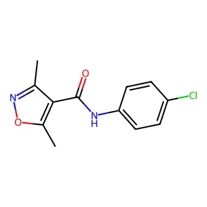 N-(4-chlorophenyl)-3,5-dimethyl-1,2-oxazole-4-carboxamide structure