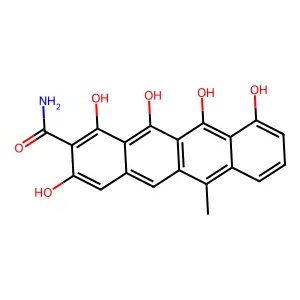 1,3,10,11,12-Pentahydroxy-6-methyltetracene-2-carboxamide structure