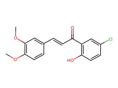 (2E)-1-(5-chloro-2-hydroxyphenyl)-3-(3,4-dimethoxyphenyl)prop-2-en-1-one structure