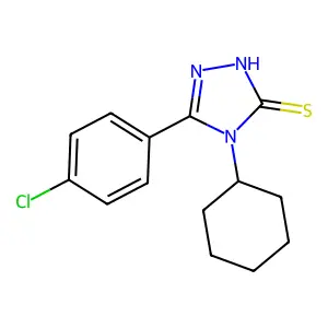 3-(4-chlorophenyl)-4-cyclohexyl-1H-1,2,4-triazole-5-thione structure