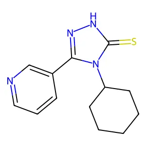 4-cyclohexyl-5-(pyridin-3-yl)-4H-1,2,4-triazole-3-thiol structure