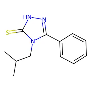 4-Isobutyl-5-phenyl-4H-1,2,4-triazol-3-ylhydrosulfide structure
