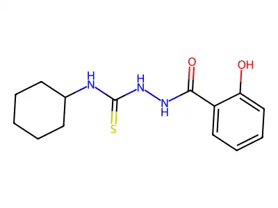 1-Cyclohexyl-3-[(2-hydroxybenzoyl)amino]thiourea structure