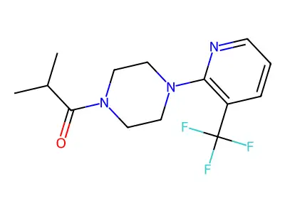 2-Methyl-1-{4-[3-(trifluoromethyl)pyridin-2-yl]piperazino}propan-1-one structure