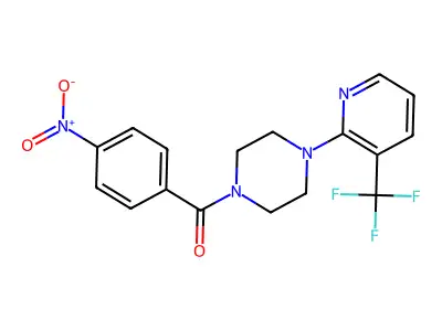 (4-Nitrophenyl)[4-[3-(trifluoromethyl)-2-pyridinyl]-1-piperazinyl]methanone structure