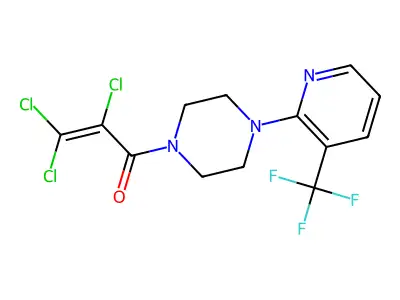 2,3,3-Trichloro-1-{4-[3-(trifluoromethyl)pyridin-2-yl]piperazino}prop-2-en-1-one structure