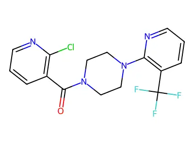 (2-Chloropyridin-3-yl){4-[3-(trifluoromethyl)pyridin-2-yl]piperazino}methanone structure