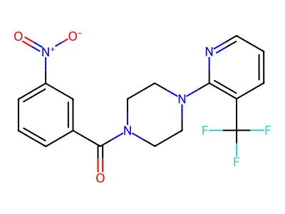 (3-Nitrophenyl)[4-[3-(trifluoromethyl)-2-pyridinyl]-1-piperazinyl]methanone structure