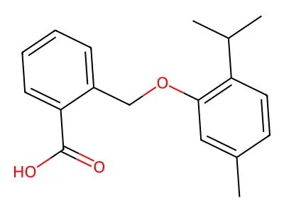 2-[(2-Isopropyl-5-methylphenoxy)methyl]benzoic acid structure