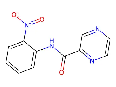 N-(2-nitrophenyl)pyrazine-2-carboxamide structure