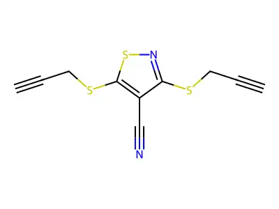 Bis(prop-2-YN-1-ylsulfanyl)-1,2-thiazole-4-carbonitrile structure