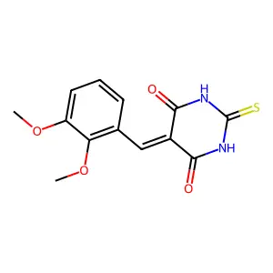 5-(2,3-dimethoxybenzylidene)-2-thioxodihydro-4,6(1H,5H)-pyrimidinedione structure
