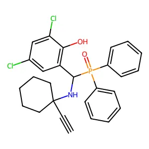 2,4-Dichloro-6-{(diphenylphosphoryl)[(1-eth-1-ynylcyclohexyl)amino]methyl}phenol structure