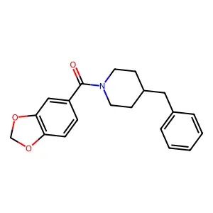 Benzo[1,3]dioxol-5-yl-(4-benzyl-piperidin-1-yl)-methanone structure