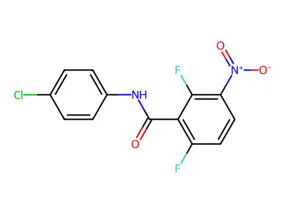 N-(4-chlorophenyl)-2,6-difluoro-3-nitrobenzamide structure