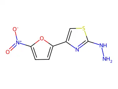 2-Hydrazino-4-(5-nitro-2-furyl)thiazole structure