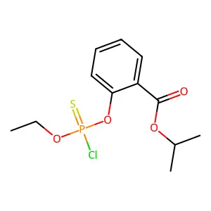 Benzoic acid, 2-((chloroethoxyphosphinothioyl)oxy)-, 1-methylethyl ester structure