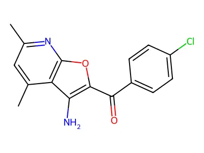 (3-Amino-4,6-dimethylfuro[2,3-b]pyridin-2-yl)-(4-chlorophenyl)methanone structure