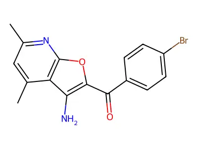 (3-Amino-4,6-dimethylfuro[2,3-b]pyridin-2-yl)(4-bromophenyl)methanone structure