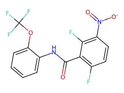 2,6-difluoro-3-nitro-N-[2-(trifluoromethoxy)phenyl]benzamide structure