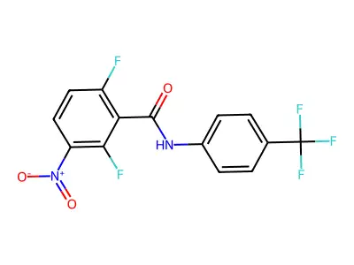 2,6-difluoro-3-nitro-N-[4-(trifluoromethyl)phenyl]benzamide structure