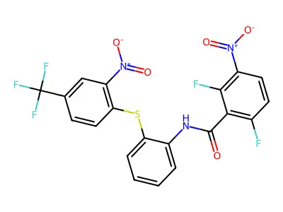 2,6-difluoro-3-nitro-N-(2-{[2-nitro-4-(trifluoromethyl)phenyl]thio}phenyl)benzamide structure