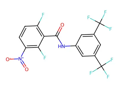N-[3,5-bis(trifluoromethyl)phenyl]-2,6-difluoro-3-nitrobenzamide structure