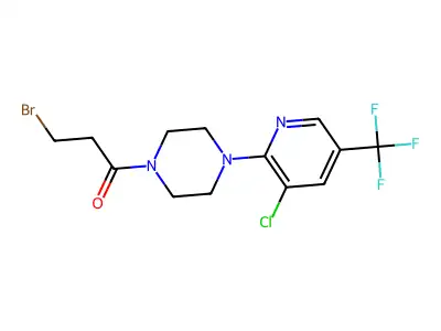 3-bromo-1-[4-[3-chloro-5-(trifluoromethyl)pyridin-2-yl]piperazin-1-yl]propan-1-one structure