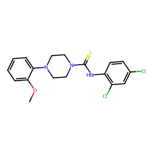 N-(2,4-dichlorophenyl)-4-(2-methoxyphenyl)piperazine-1-carbothioamide structure
