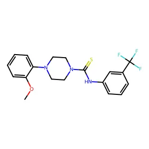 4-(2-methoxyphenyl)-N-[3-(trifluoromethyl)phenyl]piperazine-1-carbothioamide structure
